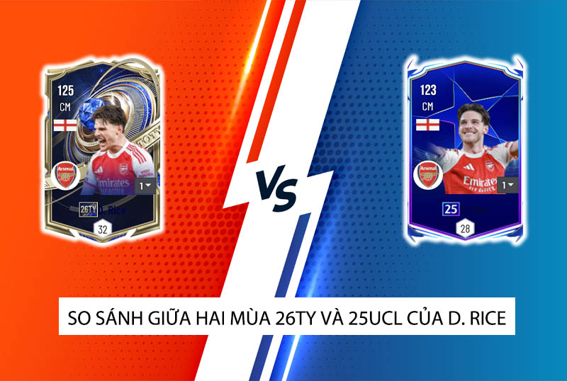 So sánh hai mùa giải 26TY và 25UCL của D. Rice trong FC Online