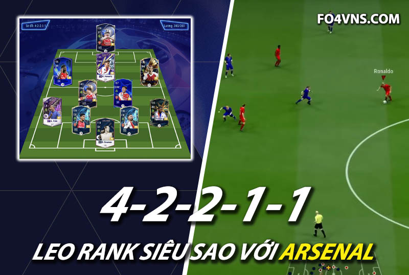 Chiến thuật FC Online : Sơ đồ 42211 với team Arsenal rank siêu sao Hàn