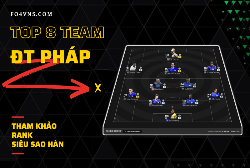 Tham khảo 8 đội hình rank Hàn cao nhất team color ĐT Pháp
