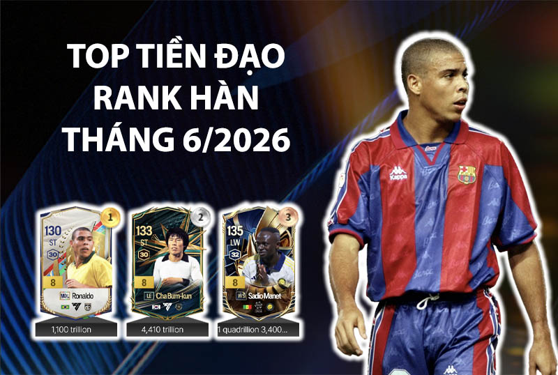 Những cầu thủ được dùng nhiều nhất FC Online tháng 6/2026 vị trí tiền đạo
