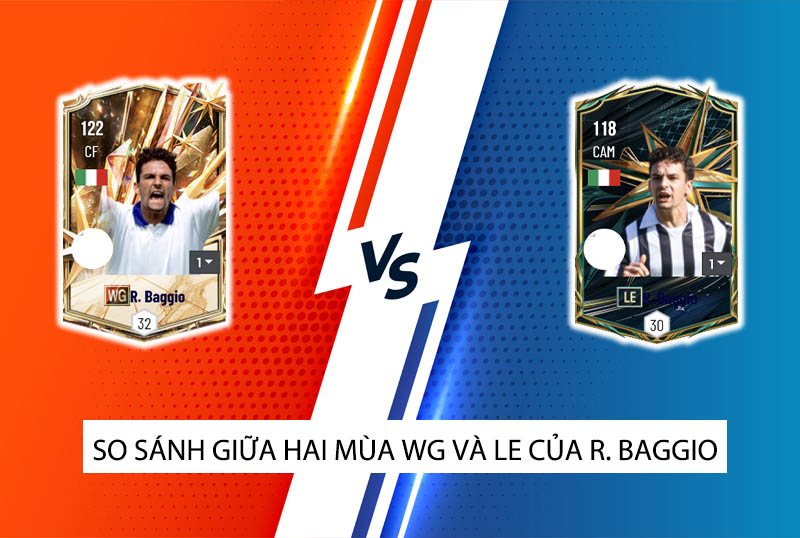 So sánh hai mùa giải WG và LE của R. Baggio trong FC Online