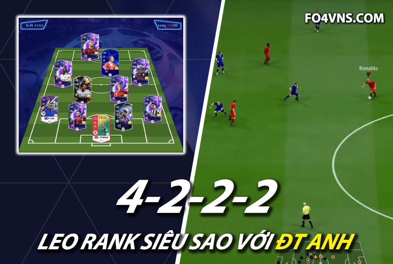 Chiến thuật FC Online : Sơ đồ 4222 team color ĐT Anh rank siêu sao Hàn