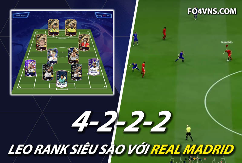 Chiến thuật FC Online : Sơ đồ 4222 team color Real Madrid rank siêu sao Hàn